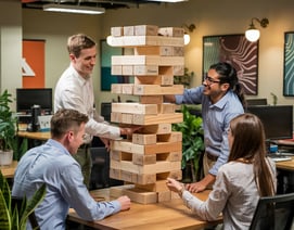 DECORATION AND ATMOSPHERE JENGLA PARA EMPRESAS EN GREENVILLE -Corporate Jenga Rentals in Greenville