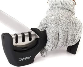 Three-stage knife sharpener