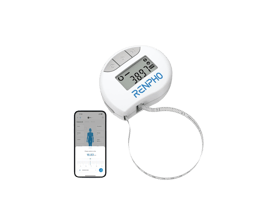 RENPHO slimme lichaamsomtrek meetlint in wit met een digitaal display en Bluetooth-connectiviteit, g