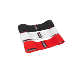 Set van drie ELVIRE SPORT stoffen weerstandsbanden in verschillende kleuren (licht, medium, zwaar), 