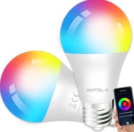 ANTELA Bombilla Inteligente LED E27 Wifi 9W Compatible Con Google Home/Alexa