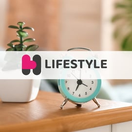 Badge of Lifestyle service, with an alarm clock to signify sleep