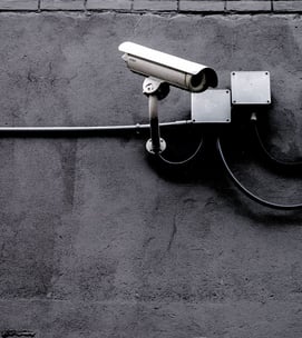 Primer plano cámara de seguridad