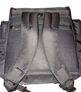 a makeup bags with shoulder padded strap like backpack