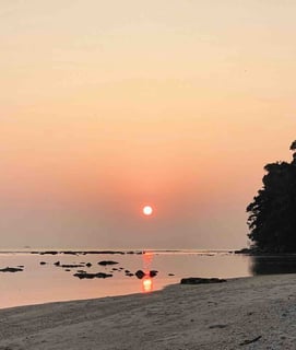 Sunset view from a beach in Havelock, Andaman and Nicobar Islands, India.