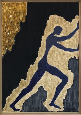 Moveon, 70cm x 100cm, Linseed oil on cotton canvas with plant based and mineral dyes
