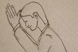 Namaste With Thumbs Touching Crown Chakra