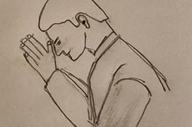 Namaste With Thumbs Touching Third Eye Chakra