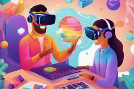 An illustration showcasing the creativity of VR educational content, with colorful visuals