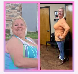 a woman with a weight loss and a weight loss