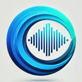 an circular icon with concentric circles on the outside, with an acoustic sound wave in the middle