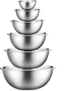 Stainless Steel Mixing Bowls Set for Kitchen, Dishwasher Safe Nesting Bowls for Cooking