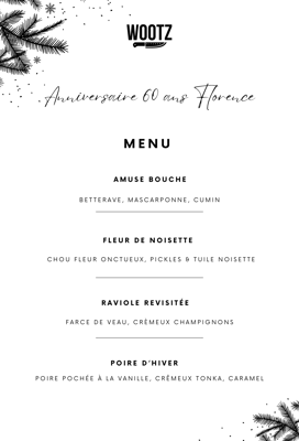 Menu de chef privé Caen