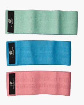 New Normal Products exercise bands in 3 colors, green, blue, Red. # brand photographer, # Detroit Commercial Photography