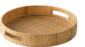 Round Rattan Decorative Tray