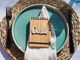 a notepad with a personalized wood name
