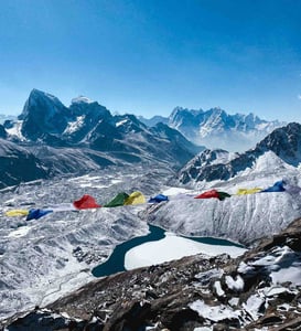 A breathtaking view of the Nepalese peaks from Gokyo Ri in Nepal.