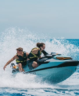 Jet ski adventure in Alcudia Bay with smiling customers
