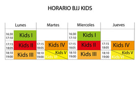 horarios kids 2025