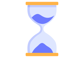 An hourglass, symbolizing efficiency and saving time.