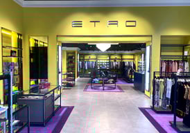Interno store Etro Italia, progetto retail realizzato da BRB Engineering srl