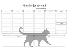 planificadores con diseños de gatos para imprimir gratis