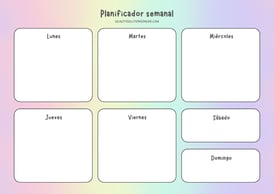 planificador semanal arcoiris para imprimir gratis