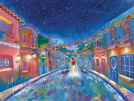 Illustrations from Bruno & Frida Go To Mexico City by New Orleans artist Melissa Vandiver.