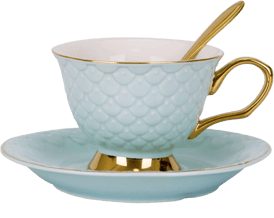  Tea Cup and Saucer Set and Saucer with Decorative Scale Pattern amazon