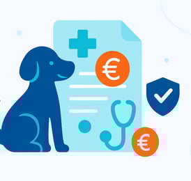 Illustrazione digitale in stile flat che promuove la detrazione spese veterinarie 730/2025 con stile CAF Public