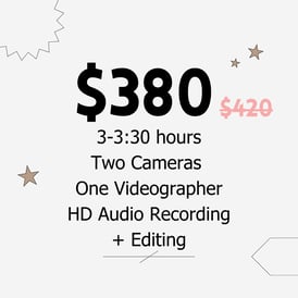 Videography Price and Services included for 3 hours 