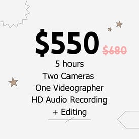 Videography Price and Services included for 5 hours 