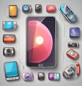Shelves display a variety of smartphone cases in multiple colors, arranged in an organized manner within a store. A sign in Cyrillic characters and advertisements for mobile network plans are visible above the cases.