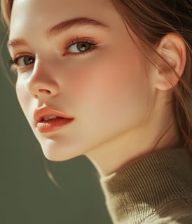 back to school a woman with a brown hair and a green sweater