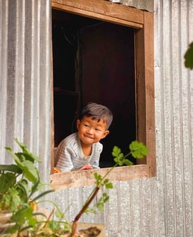 Portrait of a young Nepali child.