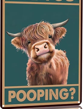 Add Some Humor to Your Bathroom with This Highland Cow Sign