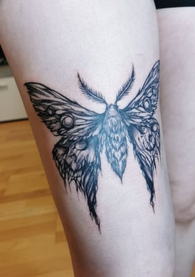 tattoo, inked, tattooart, art, tattooartist, details, moth, butterfly, blackwork, fineline