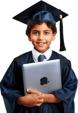 Young Boy Holding a MacBook