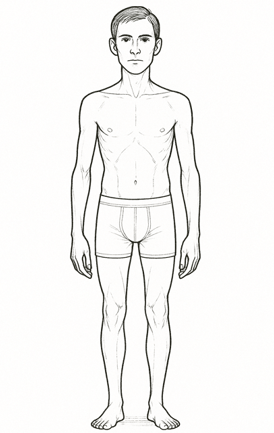 a skinny man in underwear briefs and underwear briefs
