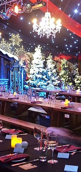 a large table set up for a party