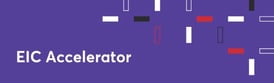 a purple background with the words "eic accelerator"