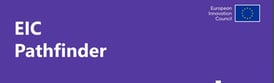 a purple background with words "eic pathfinder" and the european union flag in the corner