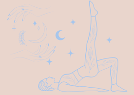 a person sitting in a circle with a person doing yoga