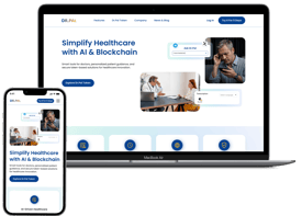 Desktop and mobile mockup of Dr.Pal healthcare platform hero section