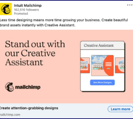 LinkedIn ad example: Mailchimp