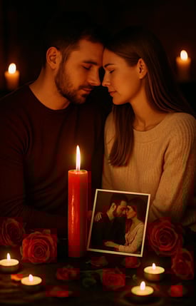 pareja unida con un amarre de amor efectivo con foto