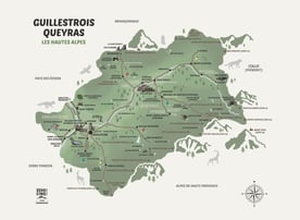 Carte géographique Guillestrois Queyras Hautes-Alpes