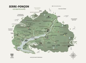 Carte géographique Serre-Ponçon Hautes-Alpes