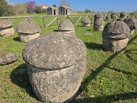 Large stone urns.