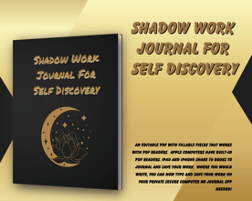 Shadow Work For Self Discovery is a guided shadow work journal available as an editable PDF!